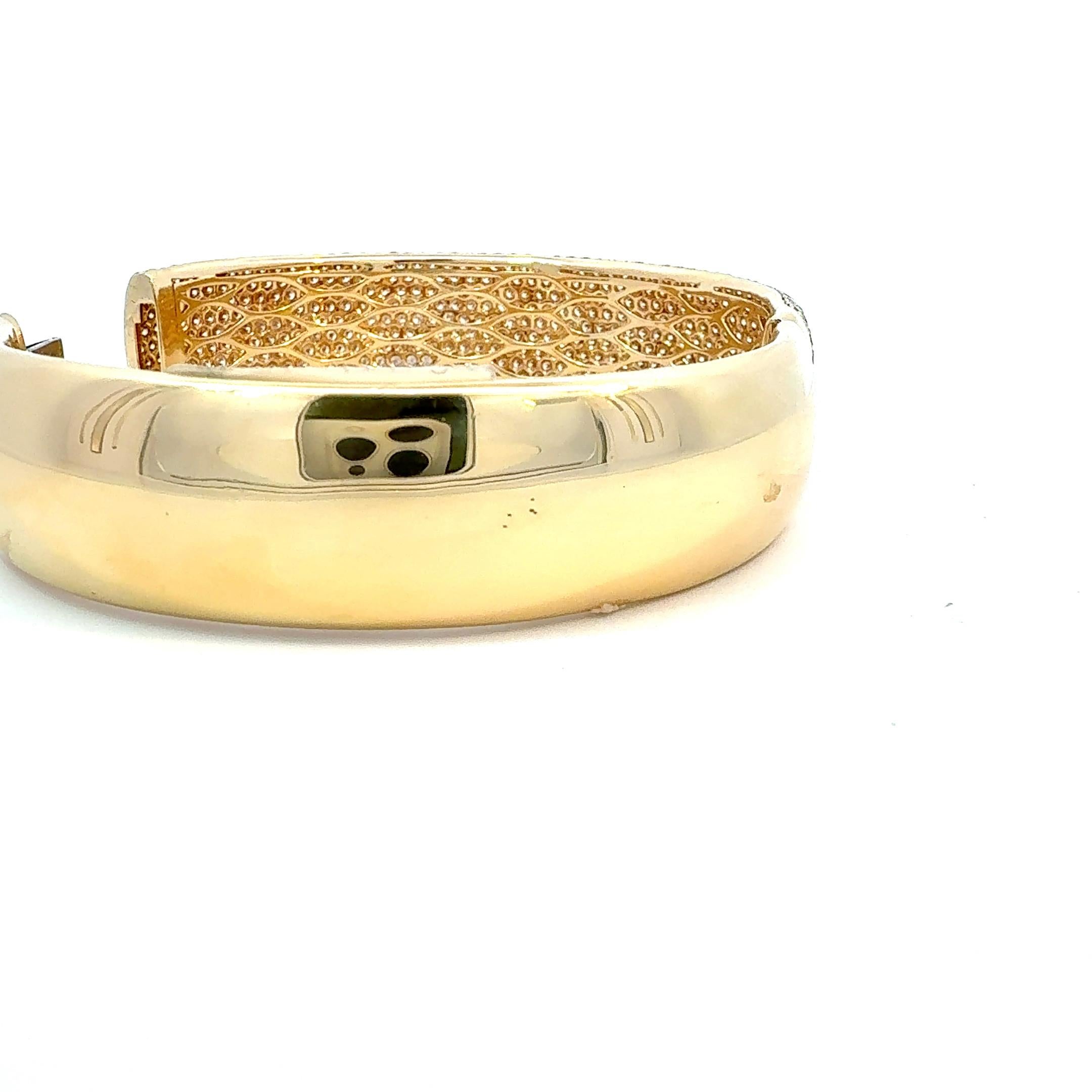 Taille ronde Bracelet en or jaune à diamants de 4,65 carats en vente