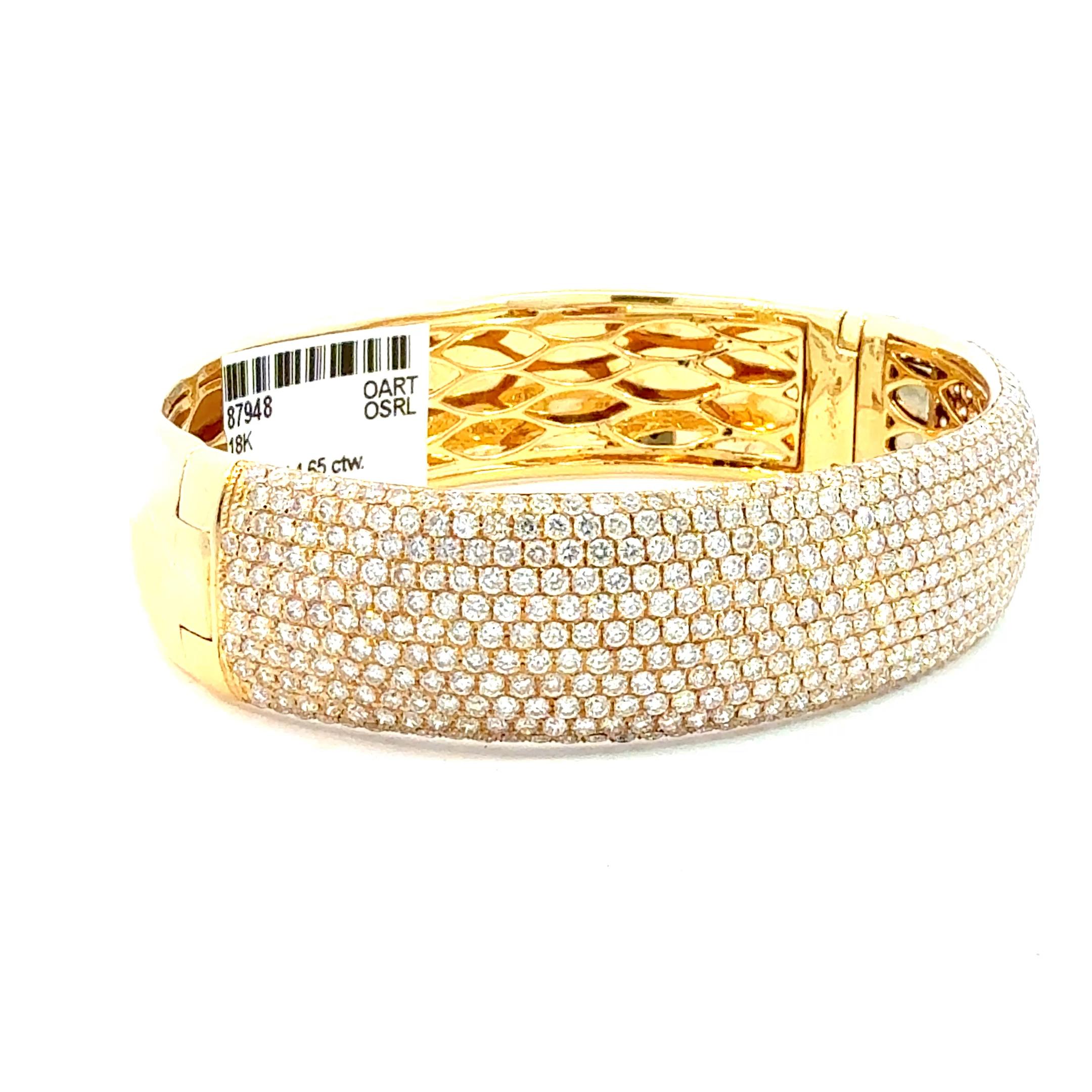 Bracelet en or jaune à diamants de 4,65 carats en vente 1