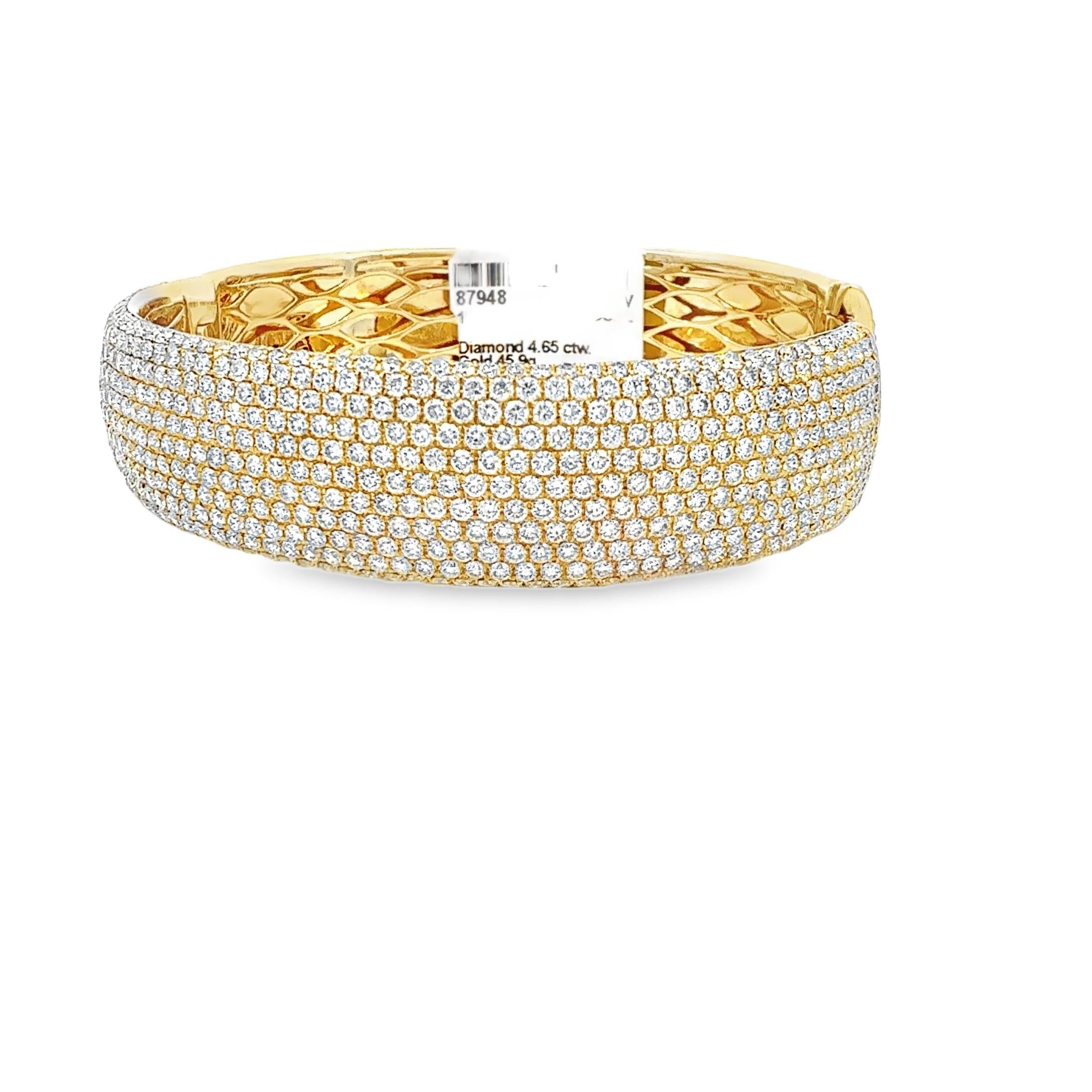 Bracelet en or jaune à diamants de 4,65 carats