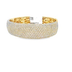 4.65 Carat Yellow Gold Diamond Bangle Bracelet