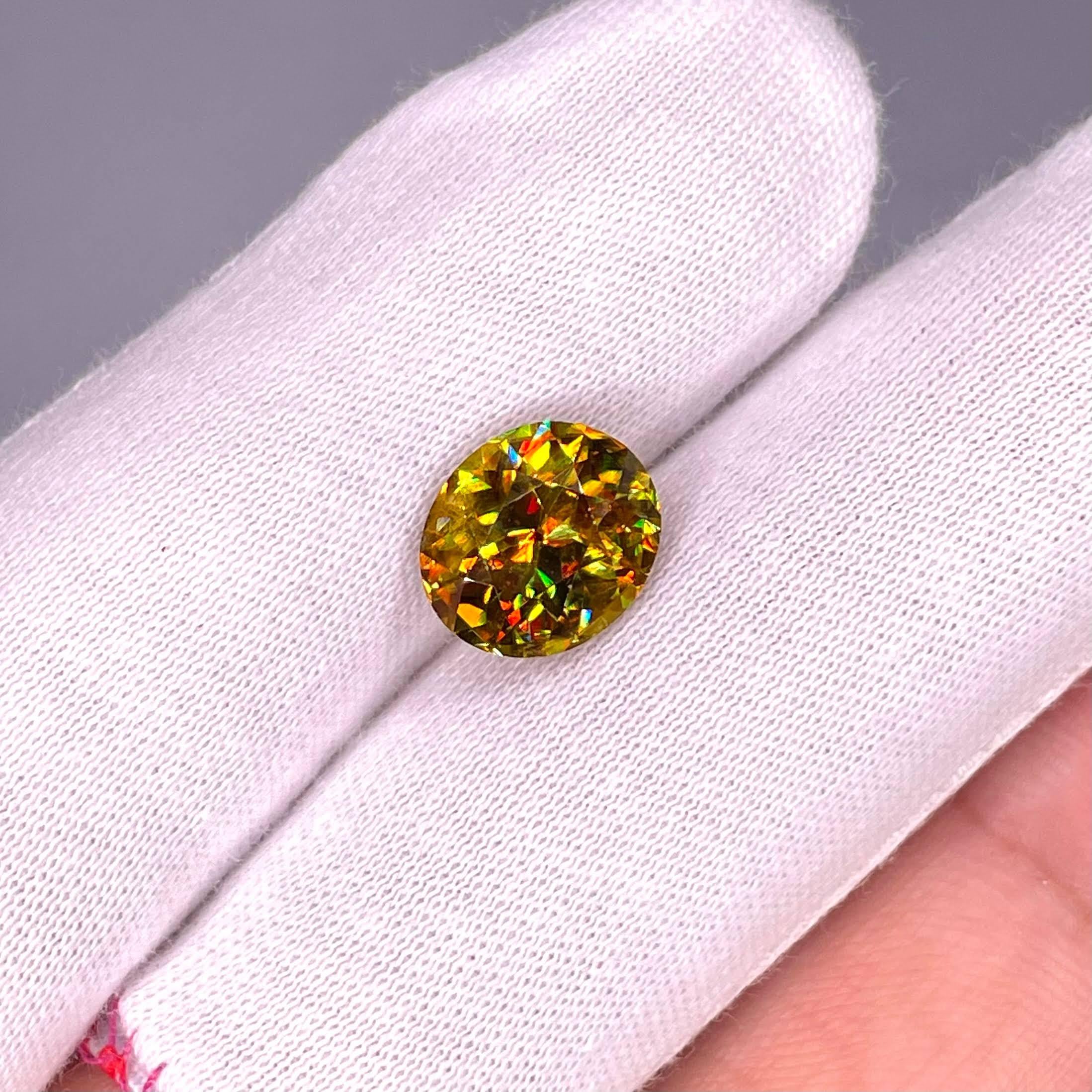 Oval Cut 4.65 Carats Natural Loose Sphene Stone Oval Shaped Madagascar's Gemstone
