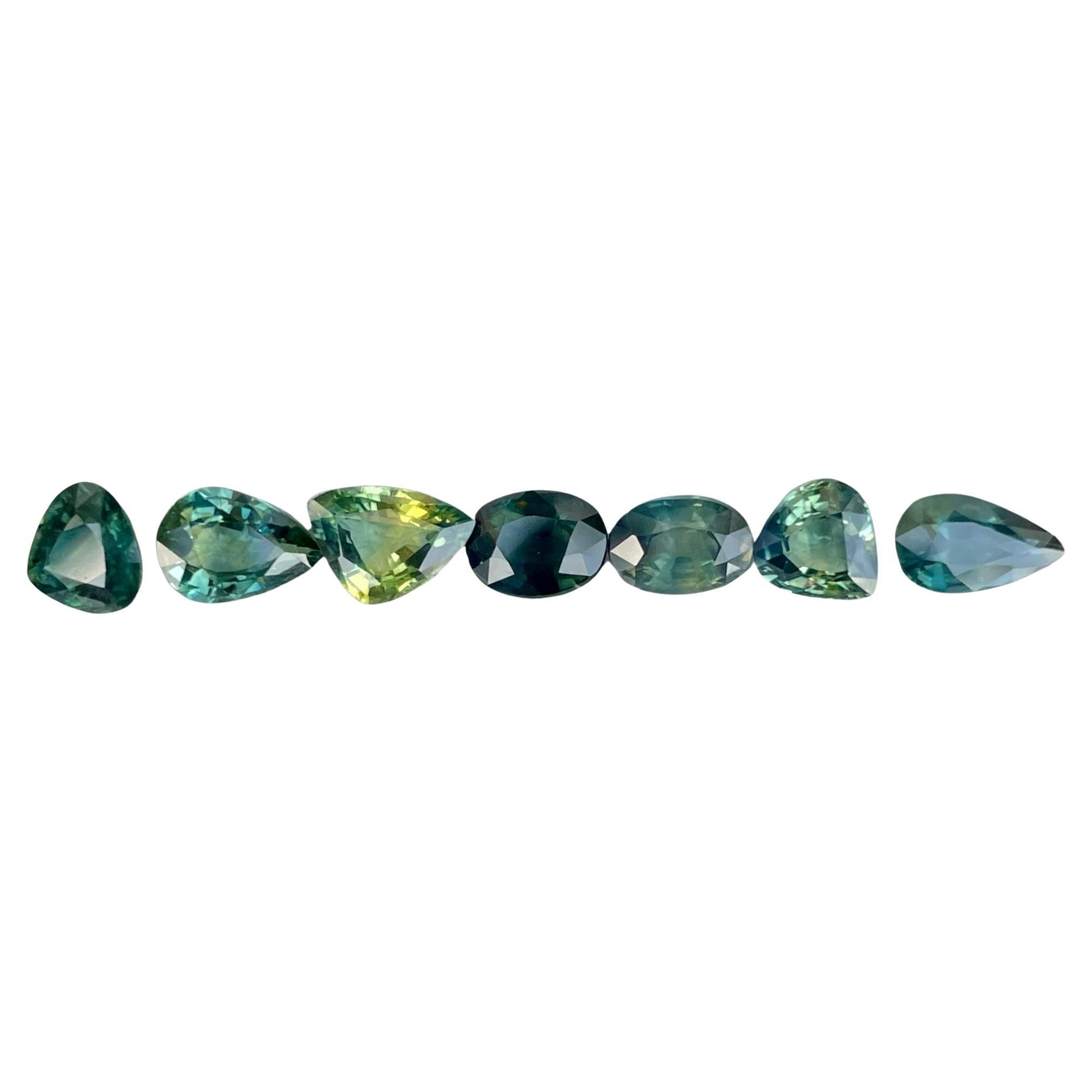 Lote de 7 piedras preciosas de zafiro parcial de 4,65 quilates de Madagascar