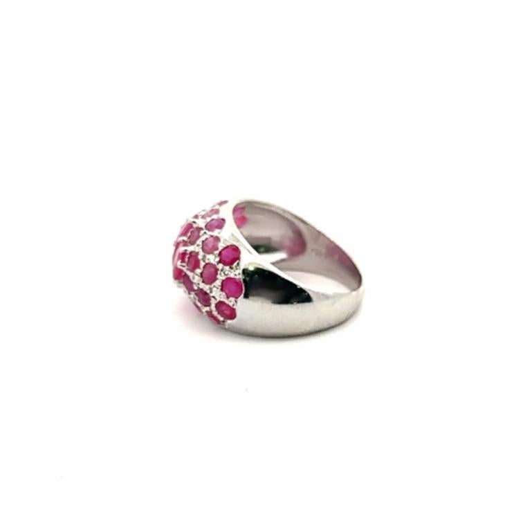 4.65 Carats Statement Ruby Dome Wedding Ring for Women in 925 Sterling Silver 6