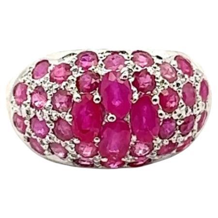 For Sale:  4.65 Carats Statement Ruby Dome Wedding Ring for Women in 925 Sterling Silver