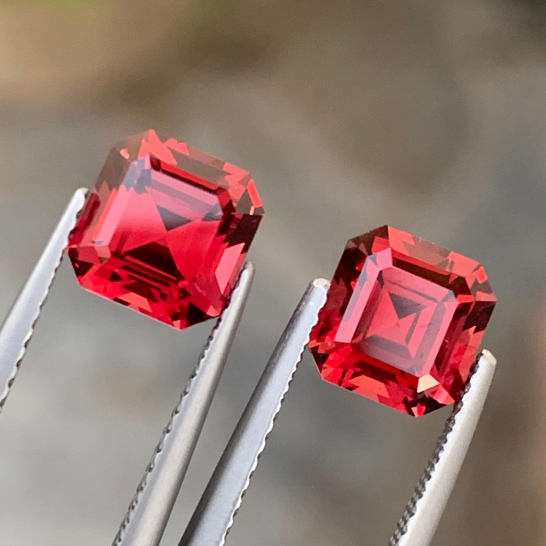 Arts and Crafts 4.65 CTS Faceted Rhodolite Garnet Perfect Pairs For Earrings January Birthstone For Sale