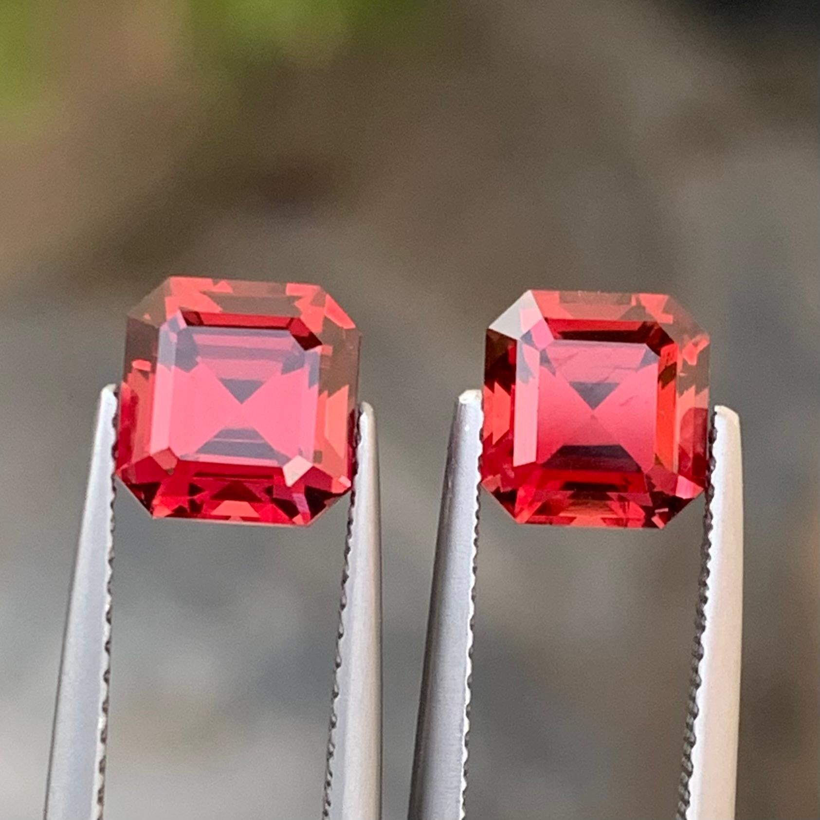 4.65 CTS Faceted Rhodolite Garnet Perfect Pairs For Earrings January Birthstone In New Condition For Sale In Peshawar, PK