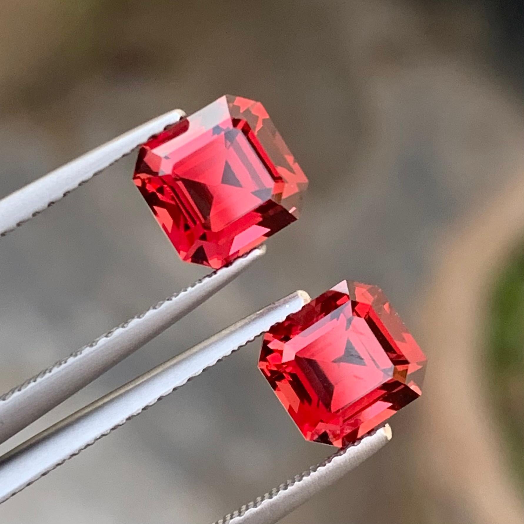 4.65 CTS Faceted Rhodolite Garnet Perfect Pairs For Earrings January Birthstone For Sale 2