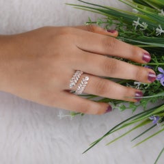 4.65Ct Marquise and Pear Diamond Open Bypass Ring 18K Rose Gold Fine Jewelry