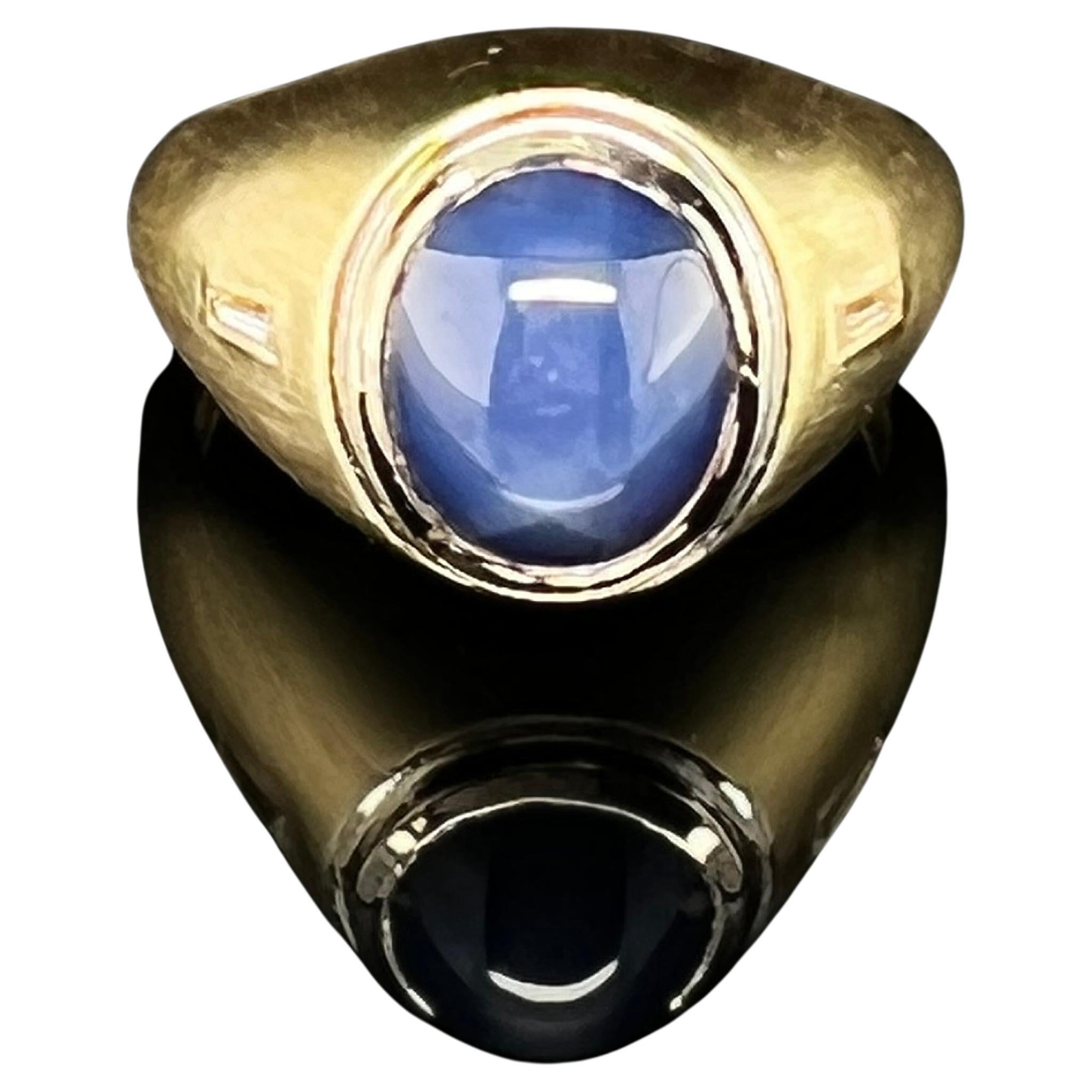4.65ct Star Sapphire Men's Ring  For Sale