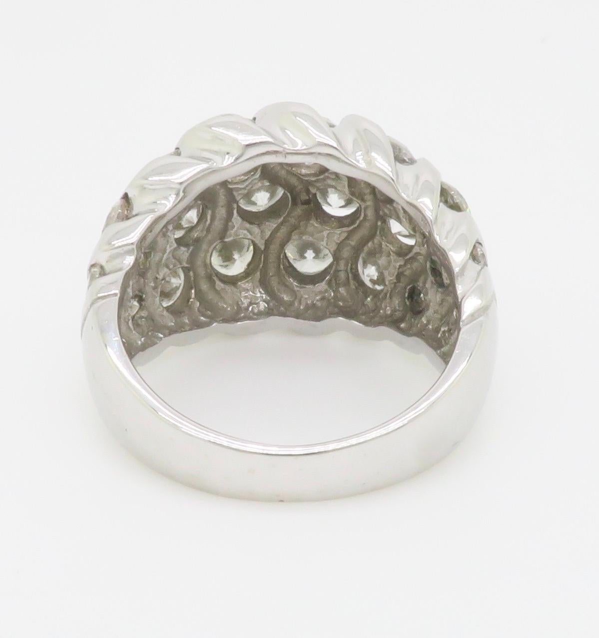 4,65 Karat Diamant-Cocktailring aus 18 Karat Weißgold im Angebot 7