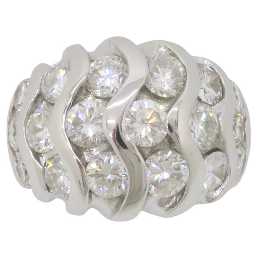 4.65CTW Diamond Cocktail Ring made in 18K White Gold