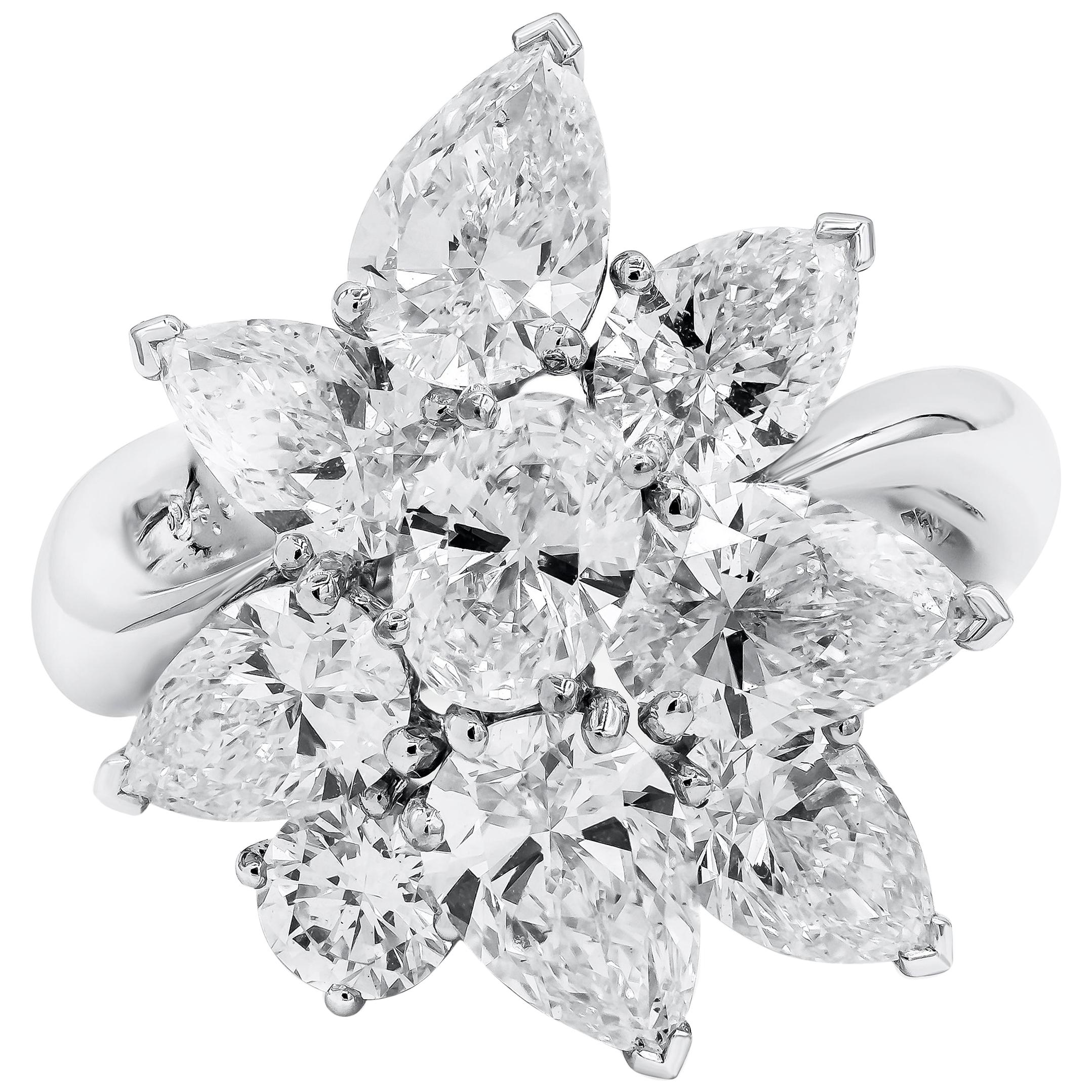 Roman Malakov, 4.66 Carat Diamond Fashionable Cluster Ring For Sale at 1stDibs fashionable rings