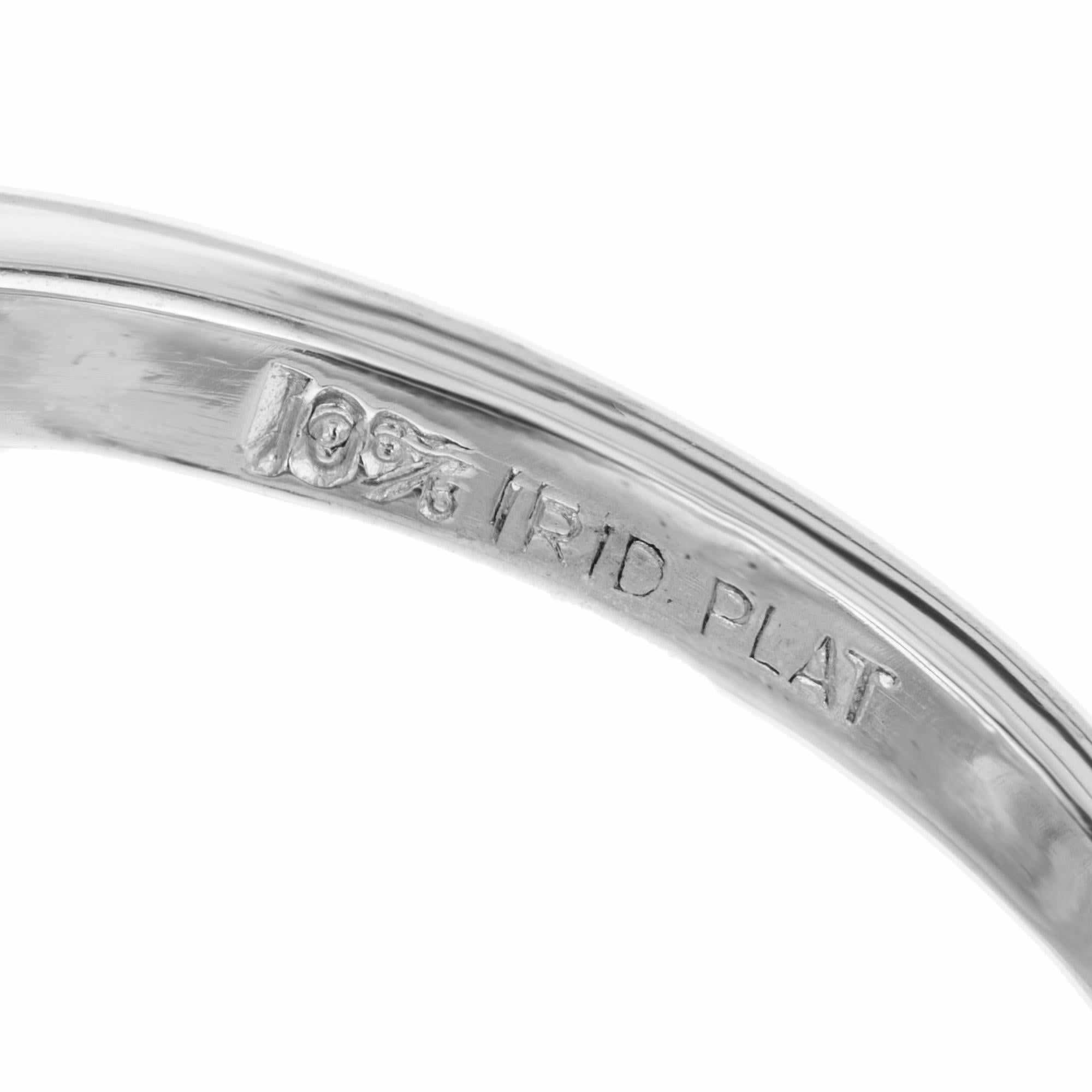 4.66 Carat Round Aquamarine Diamond Art Deco Platinum Engagement Ring  For Sale 1