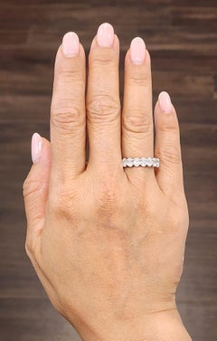 4.66 ct Oval Diamond Eternity Band – Scalloped Style, Platinum