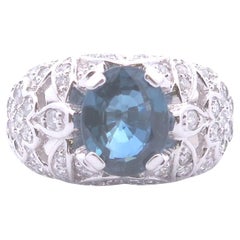 4.66ct Dia Sapphire Ring in 14k WG