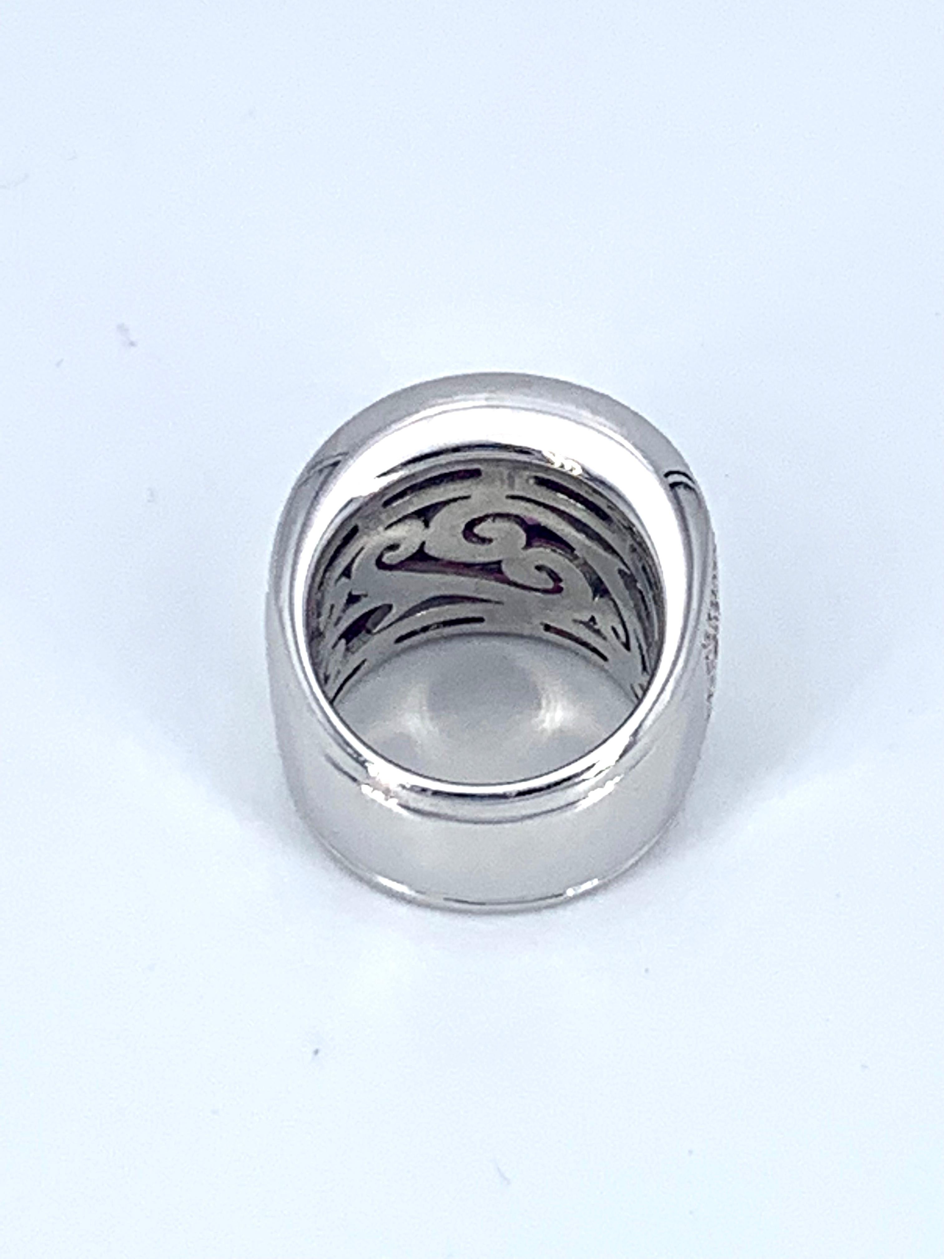 Women's or Men's Contemporary Burma Ruby 4.67 Carat and 3.25 Carat Diamond Band Ring