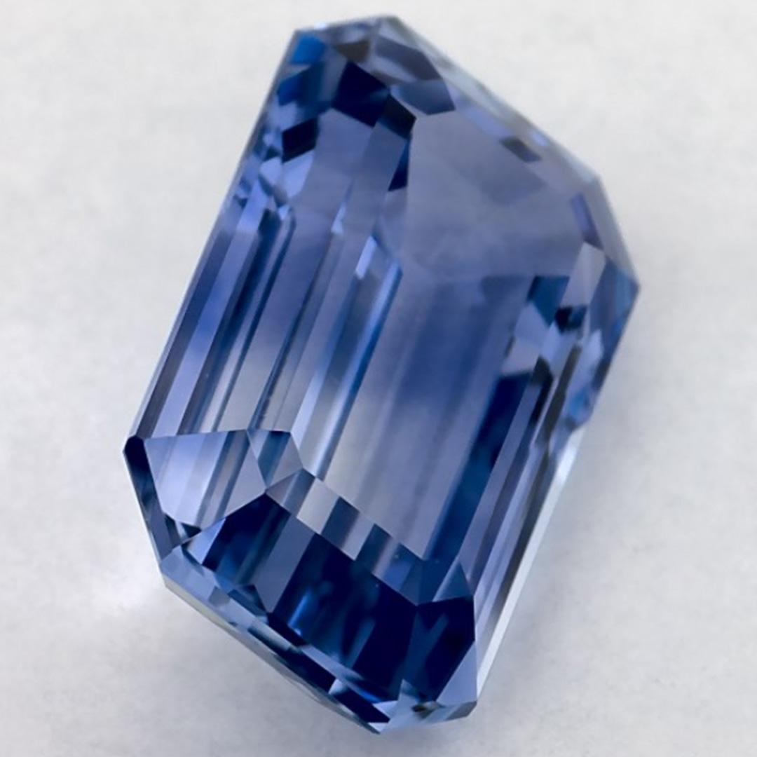 Pierre précieuse taille octogonale saphir bleu 4.67 carat Unisexe en vente