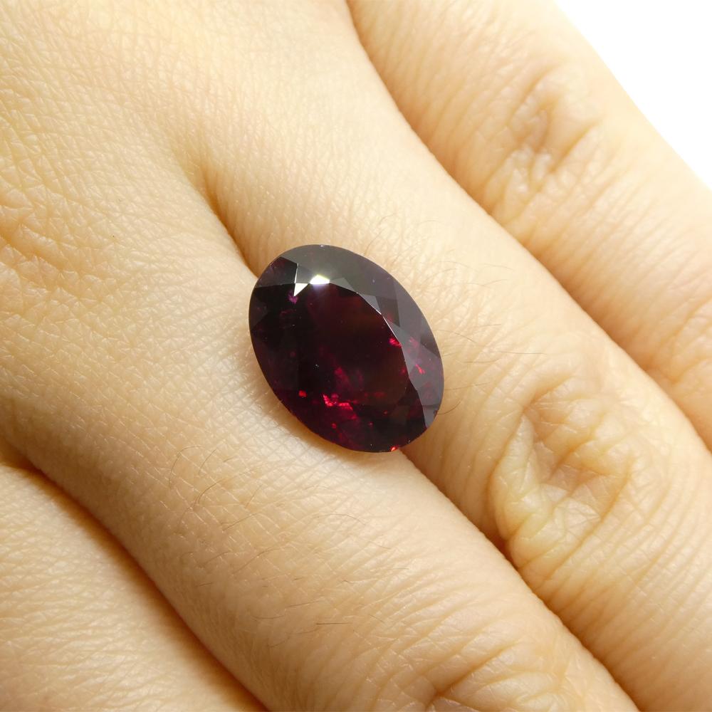 Women's or Men's 4.67ct Oval Red Rubellite Tourmaline from Brazil For Sale