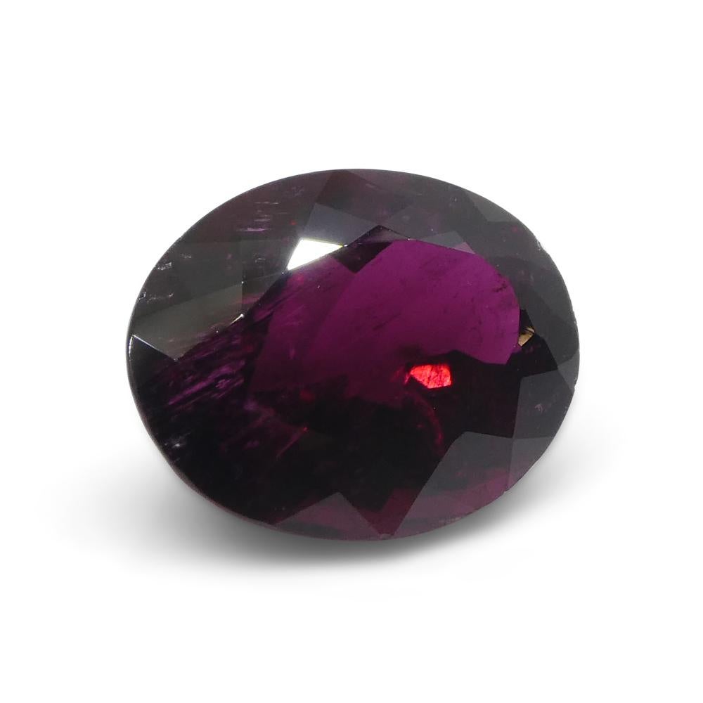 4.67ct Oval Red Rubellite Tourmaline from Brazil For Sale 3