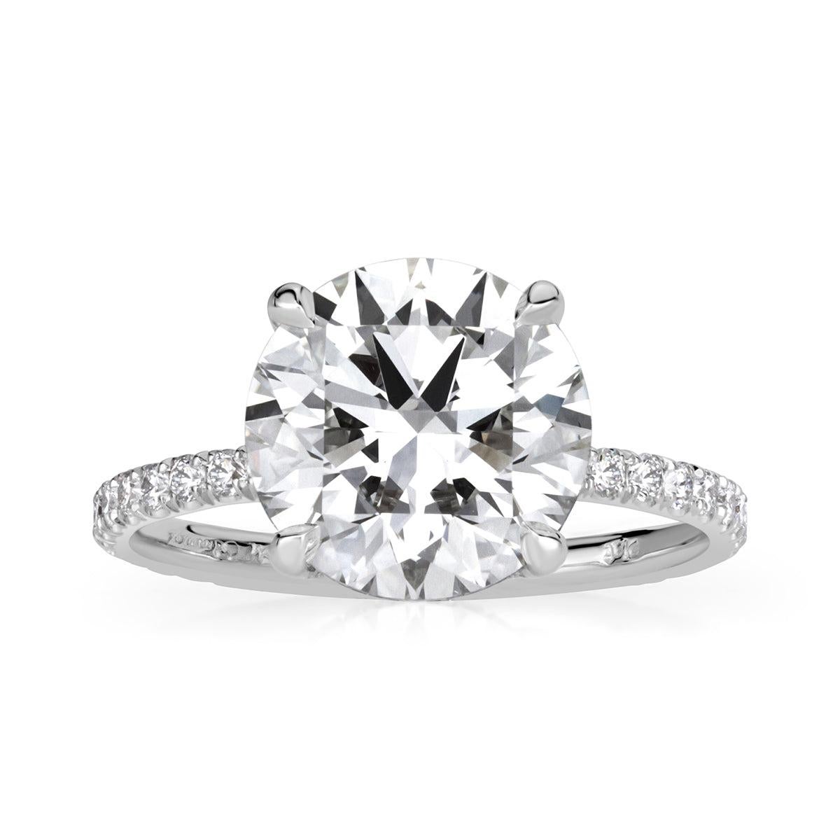 4.67ct Round Brilliant Cut Diamond Engagement Ring For Sale