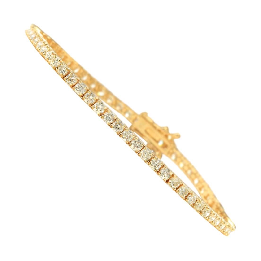 4.68 Carat Diamond 18 Karat Yellow Gold Bracelet