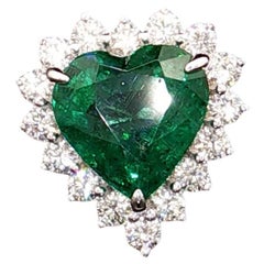 4.68 Carat Natural WG Colour Heart Diamond Ring