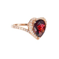 Sunita Nahata Rhodolite 4.68ct. Cocktail Ring in 18KRG with White Diamond