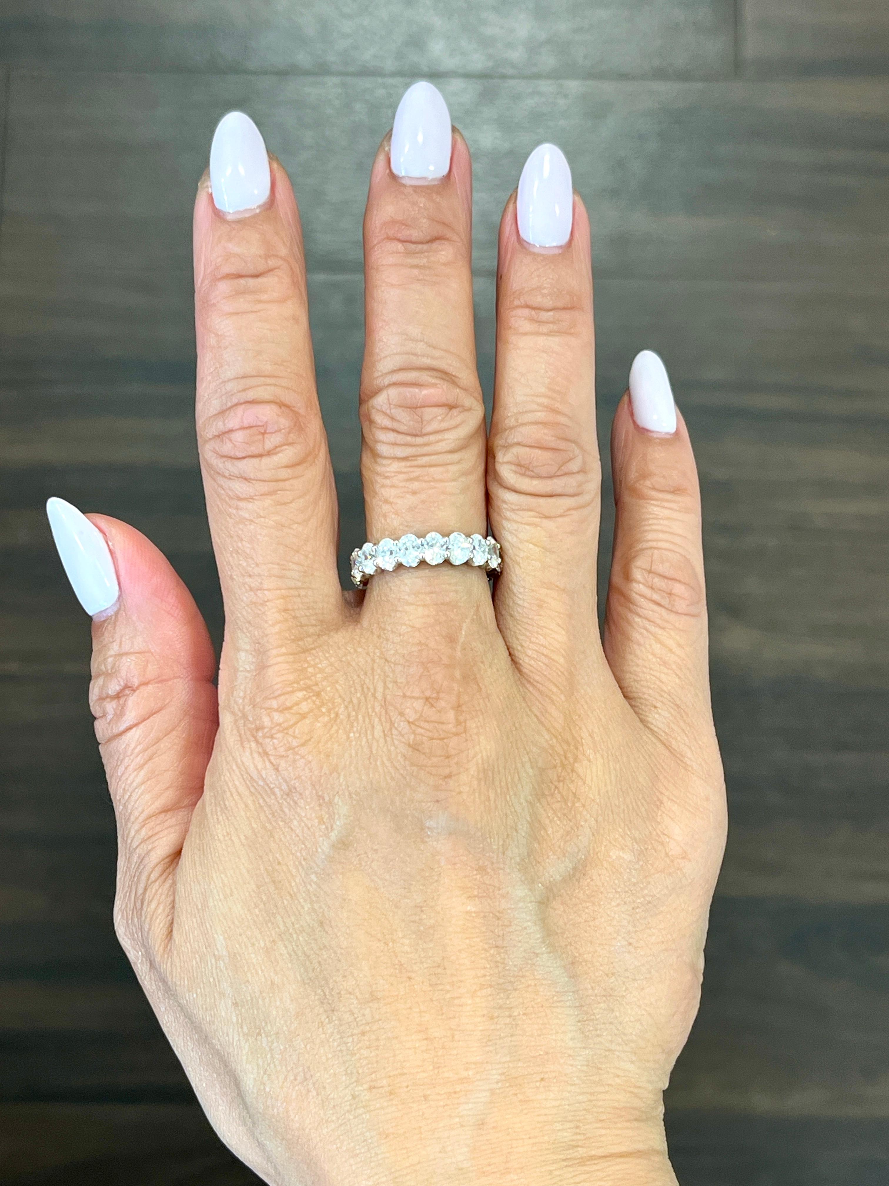 This gorgeous oval diamond eternity band set in the 