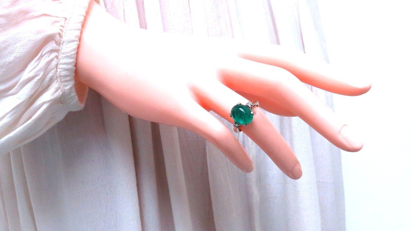 4,68ct natürlichen Smaragd Diamanten Ring 14kt Gold (Ovalschliff) im Angebot