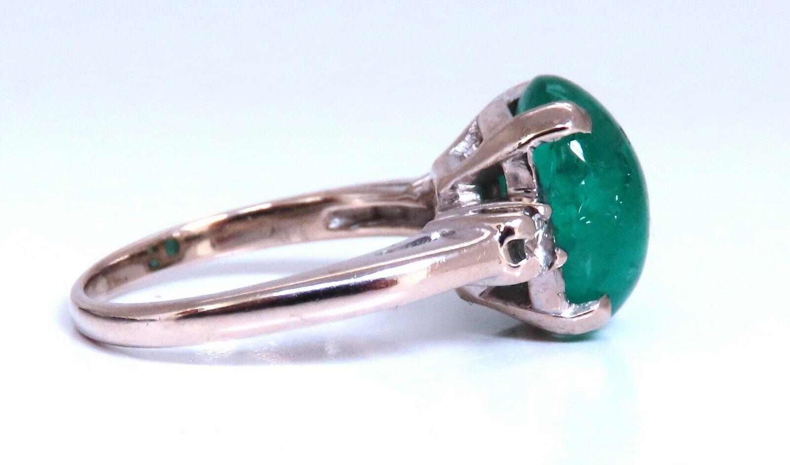 4.68ct Natural Emerald Diamonds Ring 14kt Gold In New Condition For Sale In New York, NY