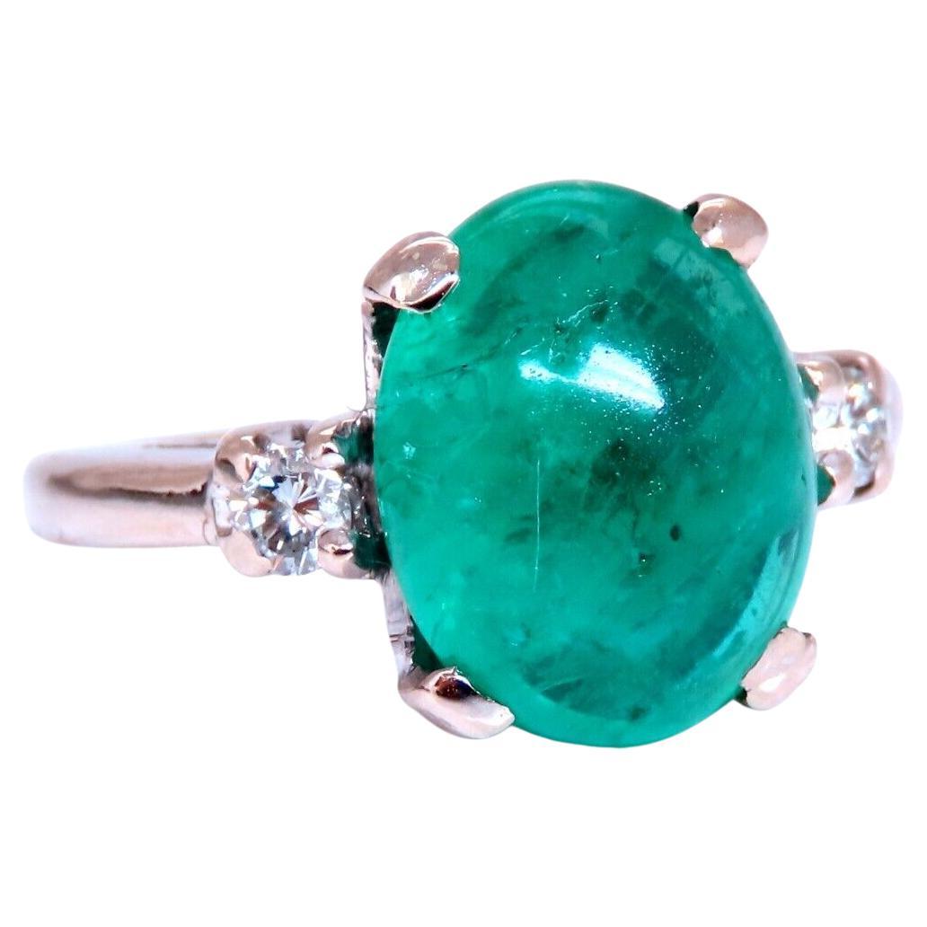 4.68ct Natural Emerald Diamonds Ring 14kt Gold For Sale