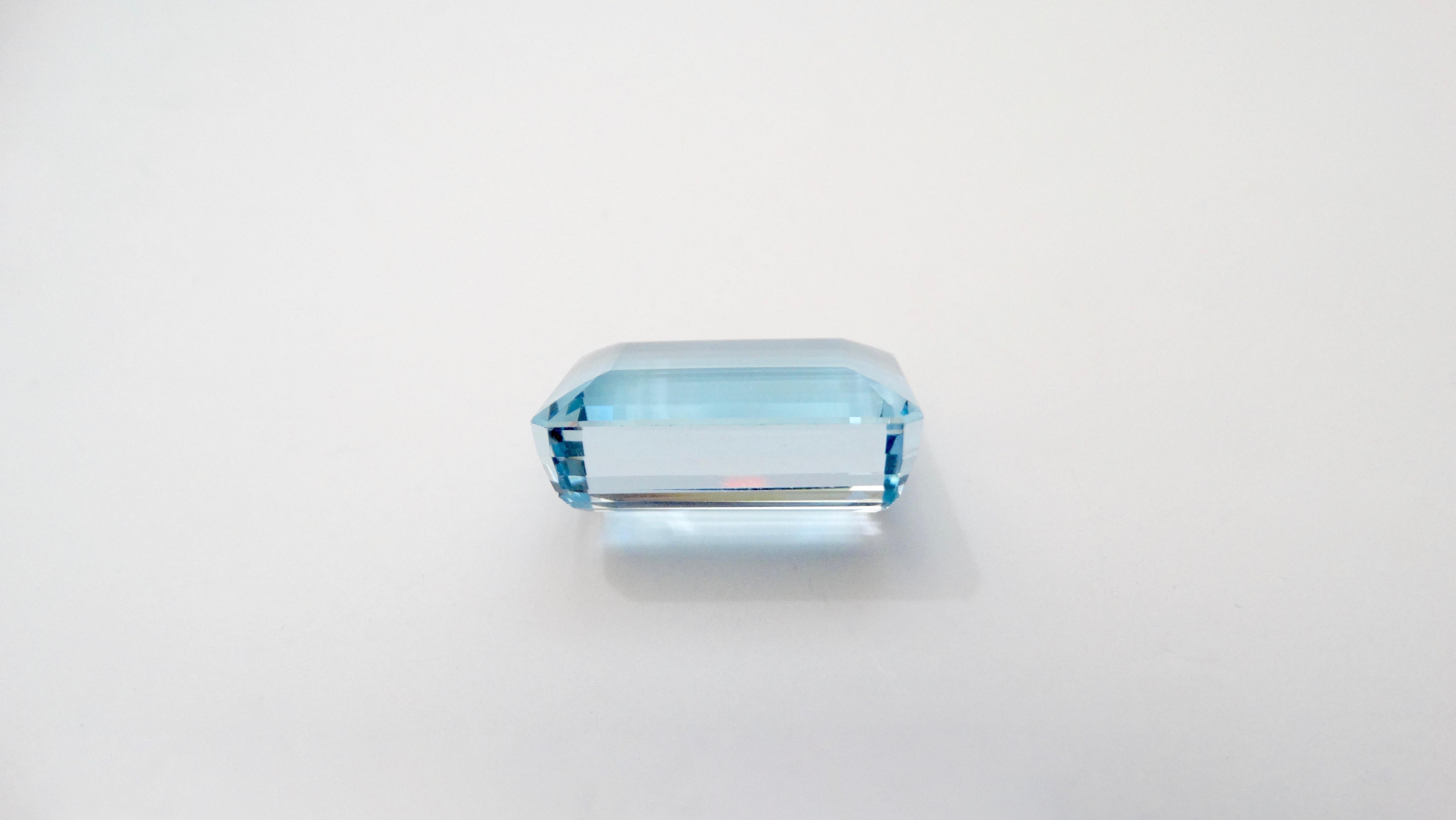 Blue Topaz 46.9 Carat  Octagon Step Cut Gemstone  For Sale 2