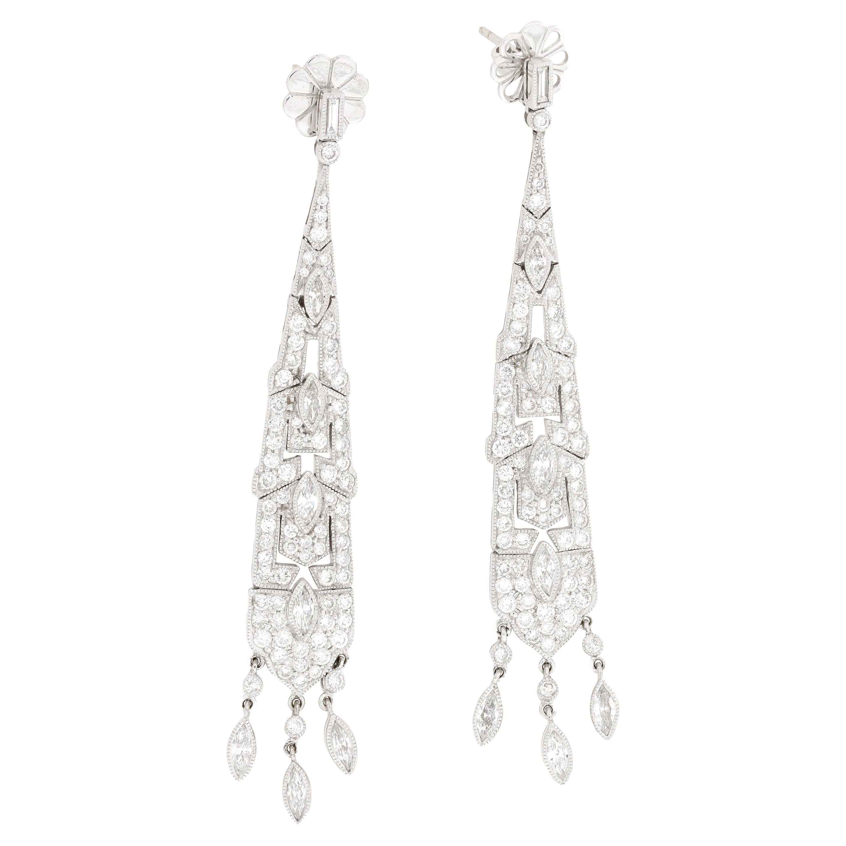 Boucles d'oreilles en goutte en diamants de 4,69 carats