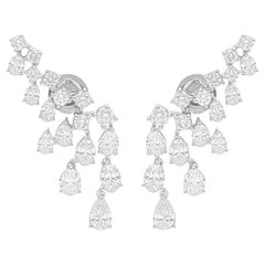 4,69 Carati SI/H Pear Round Brilliante Cut Orecchini di diamanti in oro bianco 14 carati