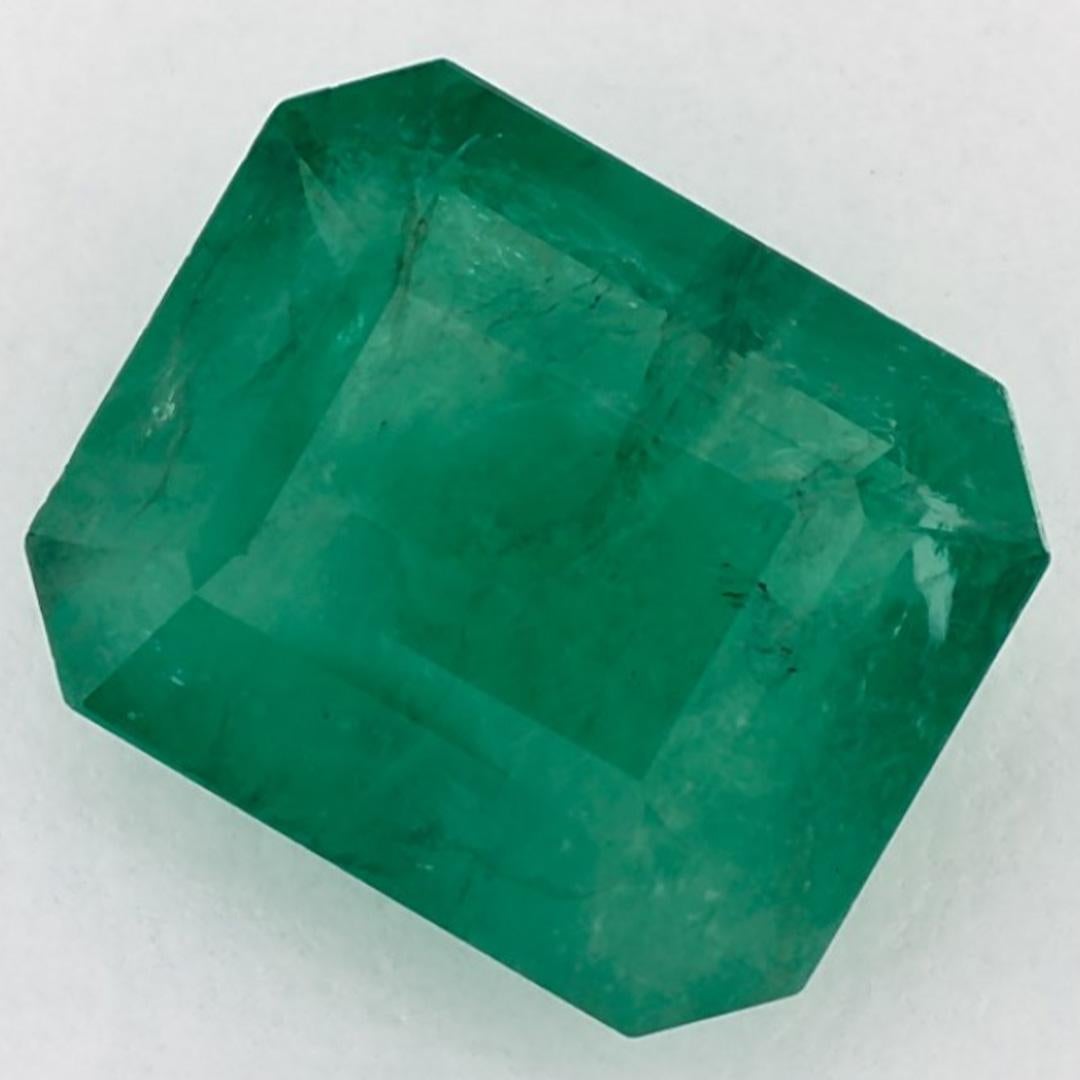 4.69 Ct Emerald Octagon Cut Loose Gemstone In New Condition For Sale In Fort Lee, NJ
