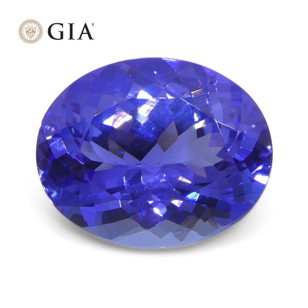 Women's or Men's 4.69ct Oval Blue-Violet Tanzanite GIA Certified Tanzania   For Sale