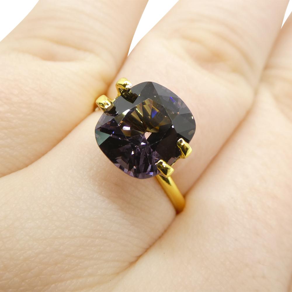 4.69ct Spinello viola rettangolare a cuscino dalla Birmania in vendita 9