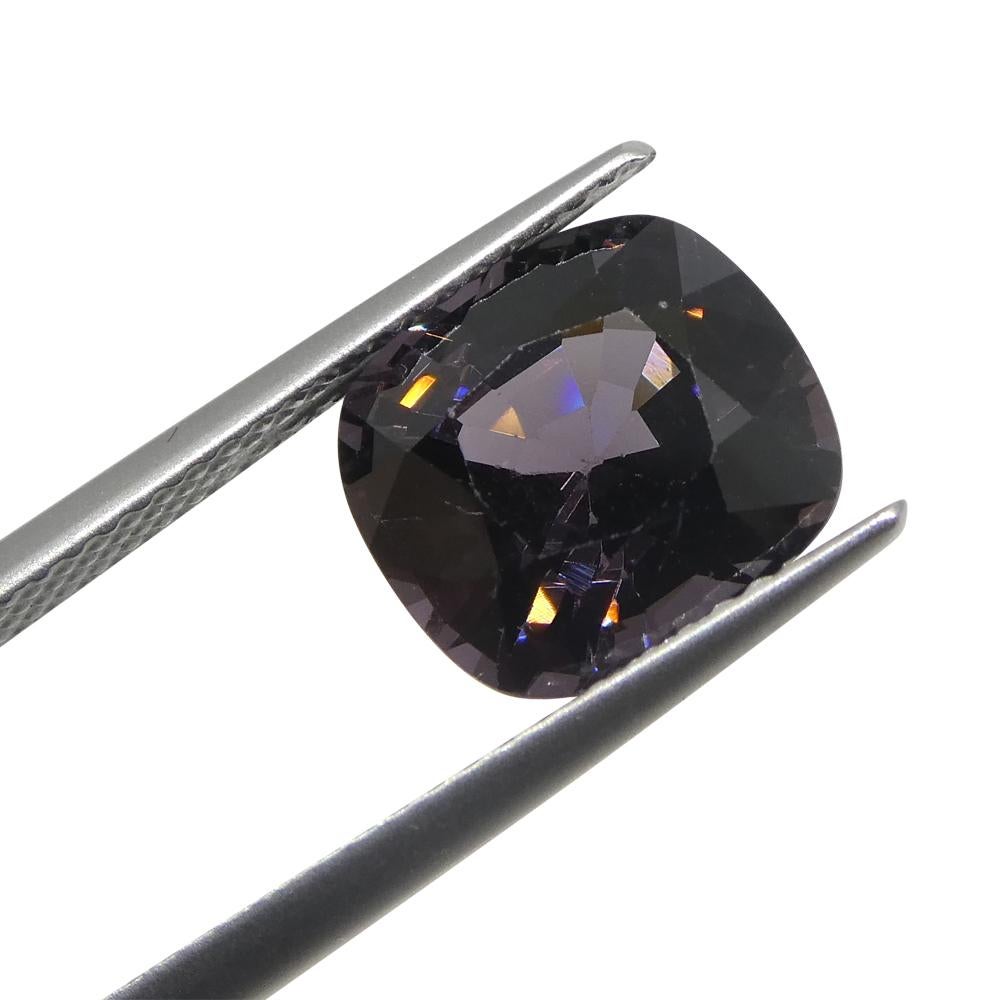 4.69ct Spinello viola rettangolare a cuscino dalla Birmania In condizioni Nuovo in vendita a Toronto, Ontario