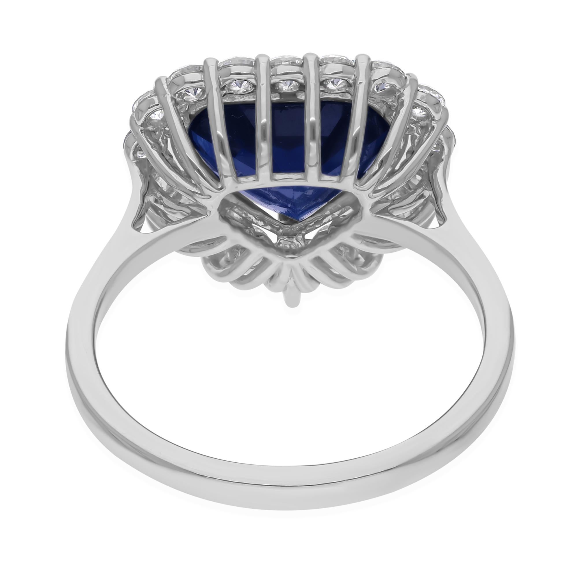 in vendita:  Anello nuziale aureolato con zaffiro blu e diamante da 4,6 carati in oro bianco 14 carati 5