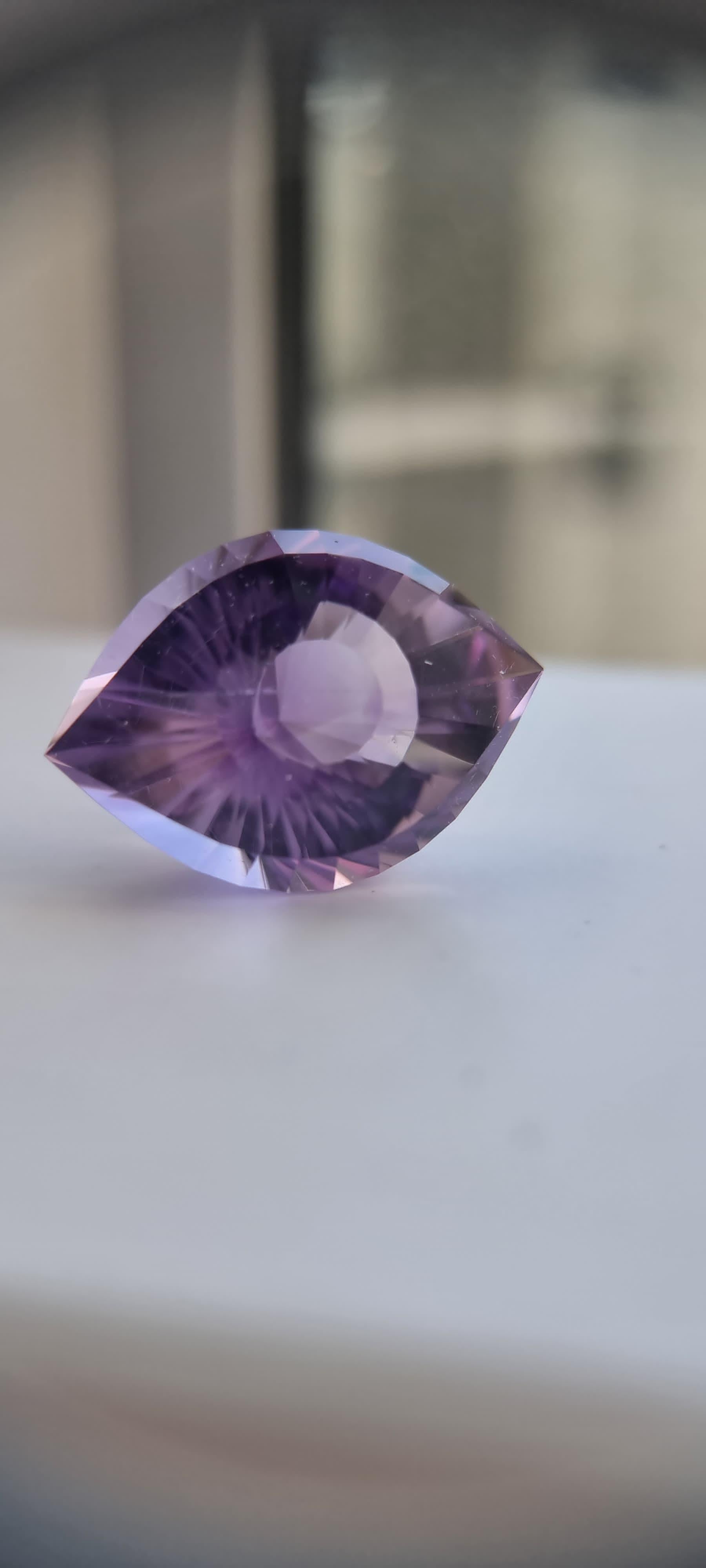 46ct Natural Purple Amethyst Custom Design Cleopatra Eye 4