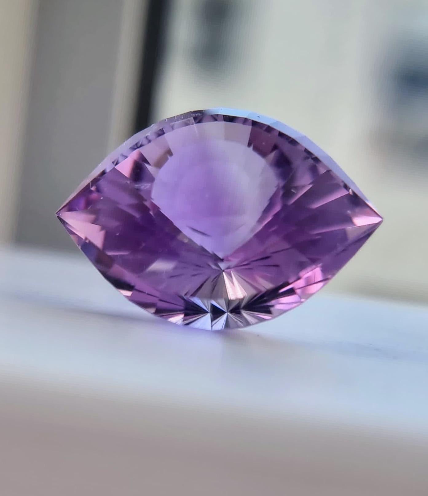 46ct Natural Purple Amethyst Custom Design Cleopatra Eye 5
