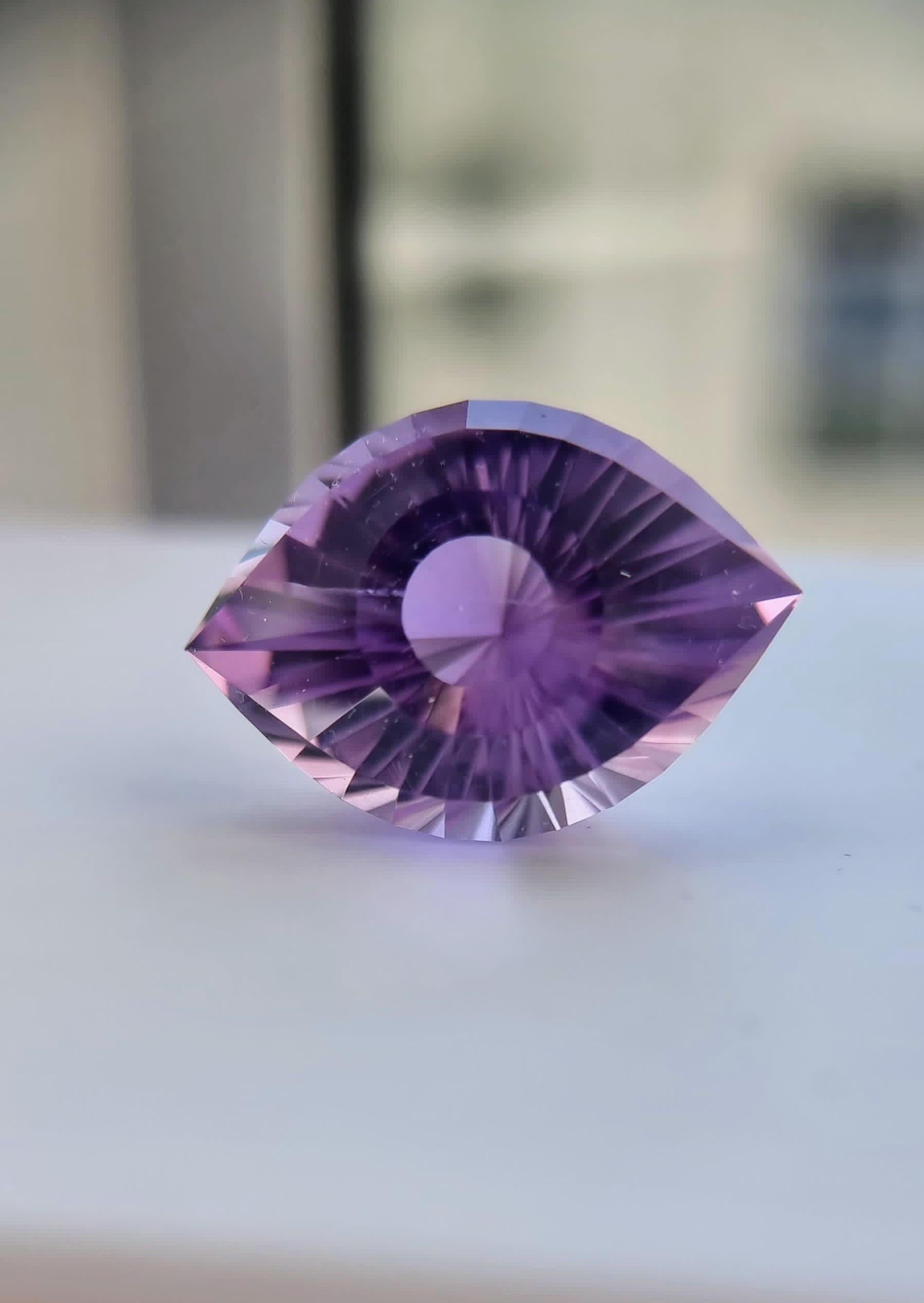 46ct Natural Purple Amethyst Custom Design Cleopatra Eye 7
