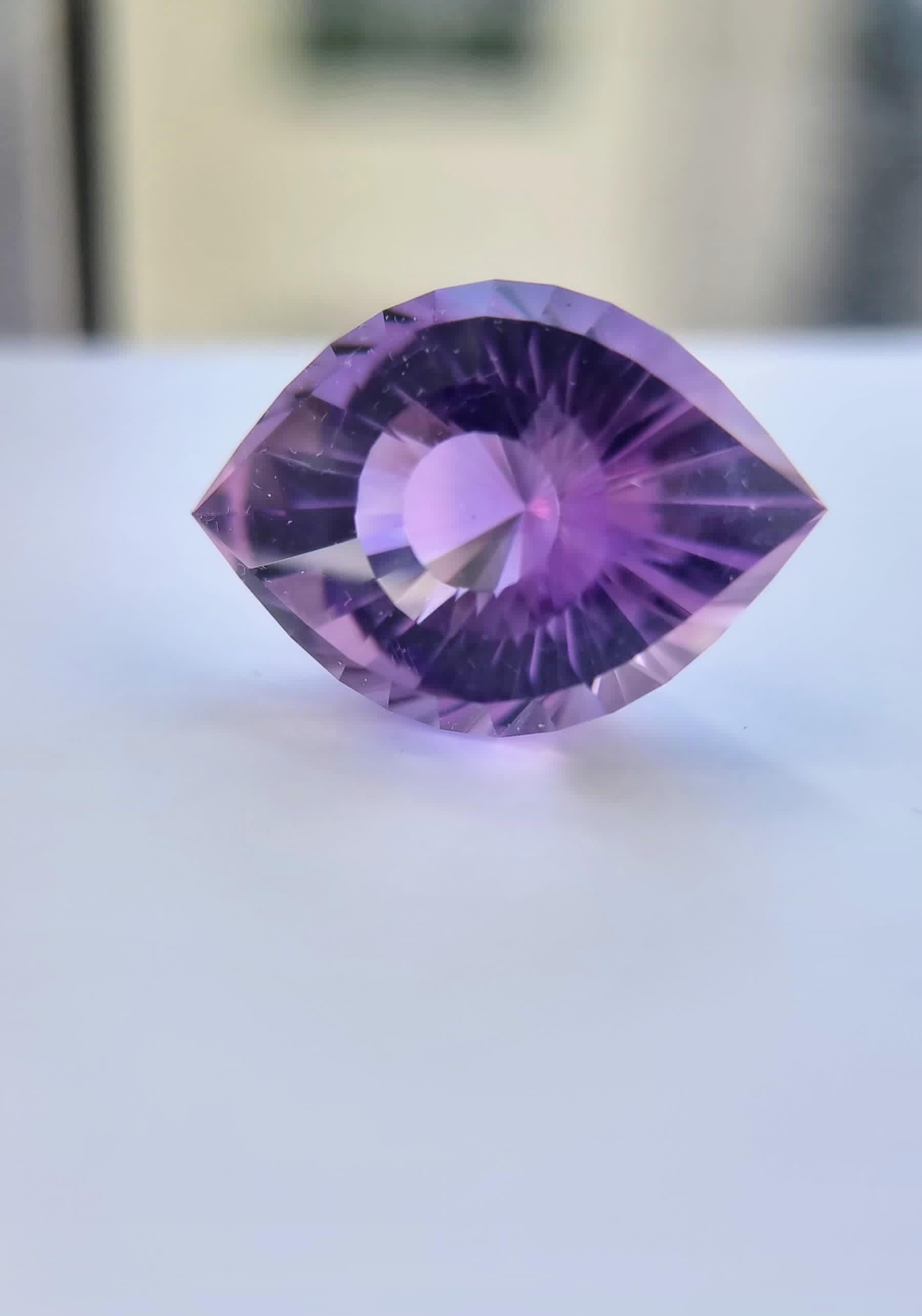 46ct Natural Purple Amethyst Custom Design Cleopatra Eye 8