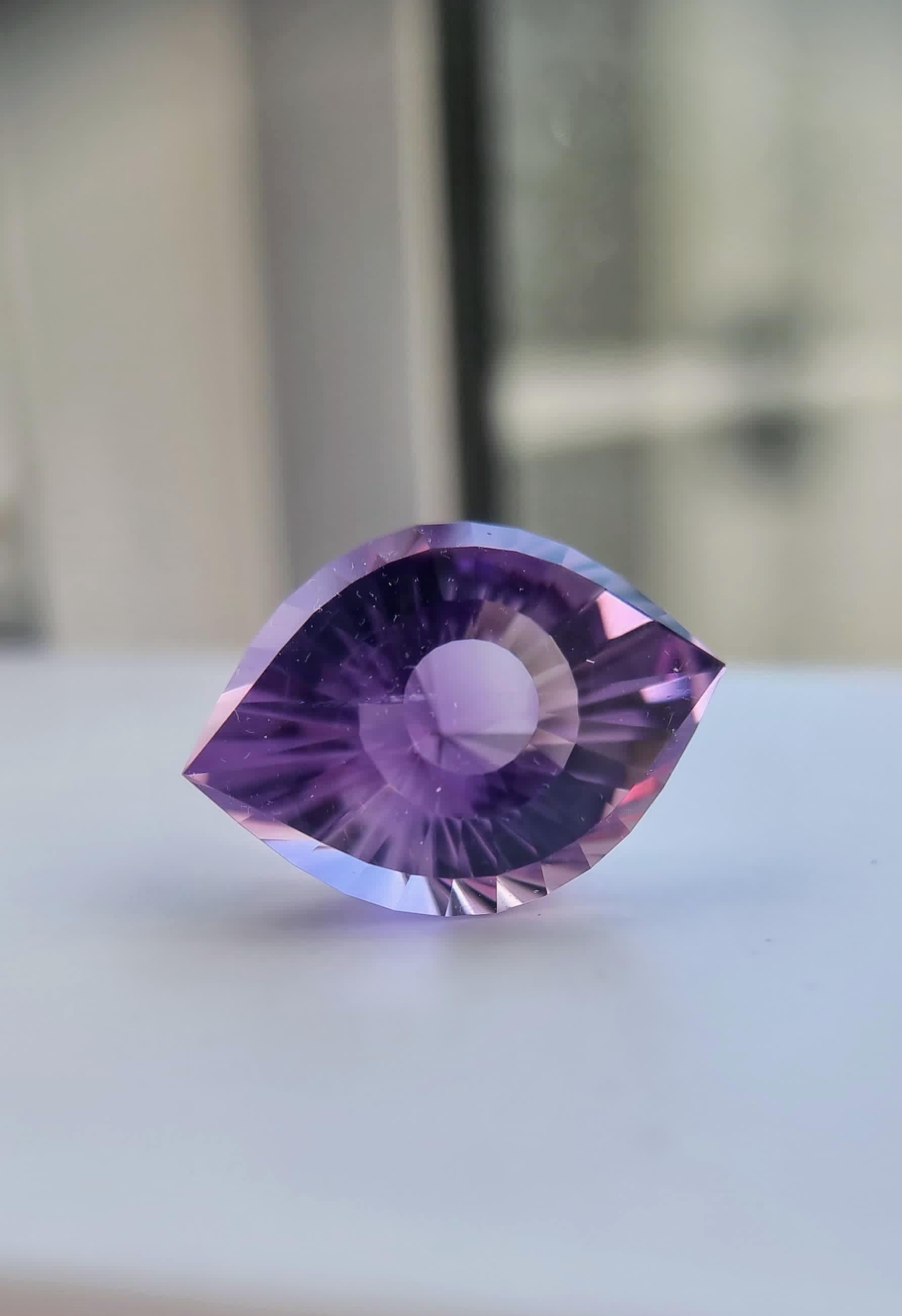 46ct Natural Purple Amethyst Custom Design Cleopatra Eye 9