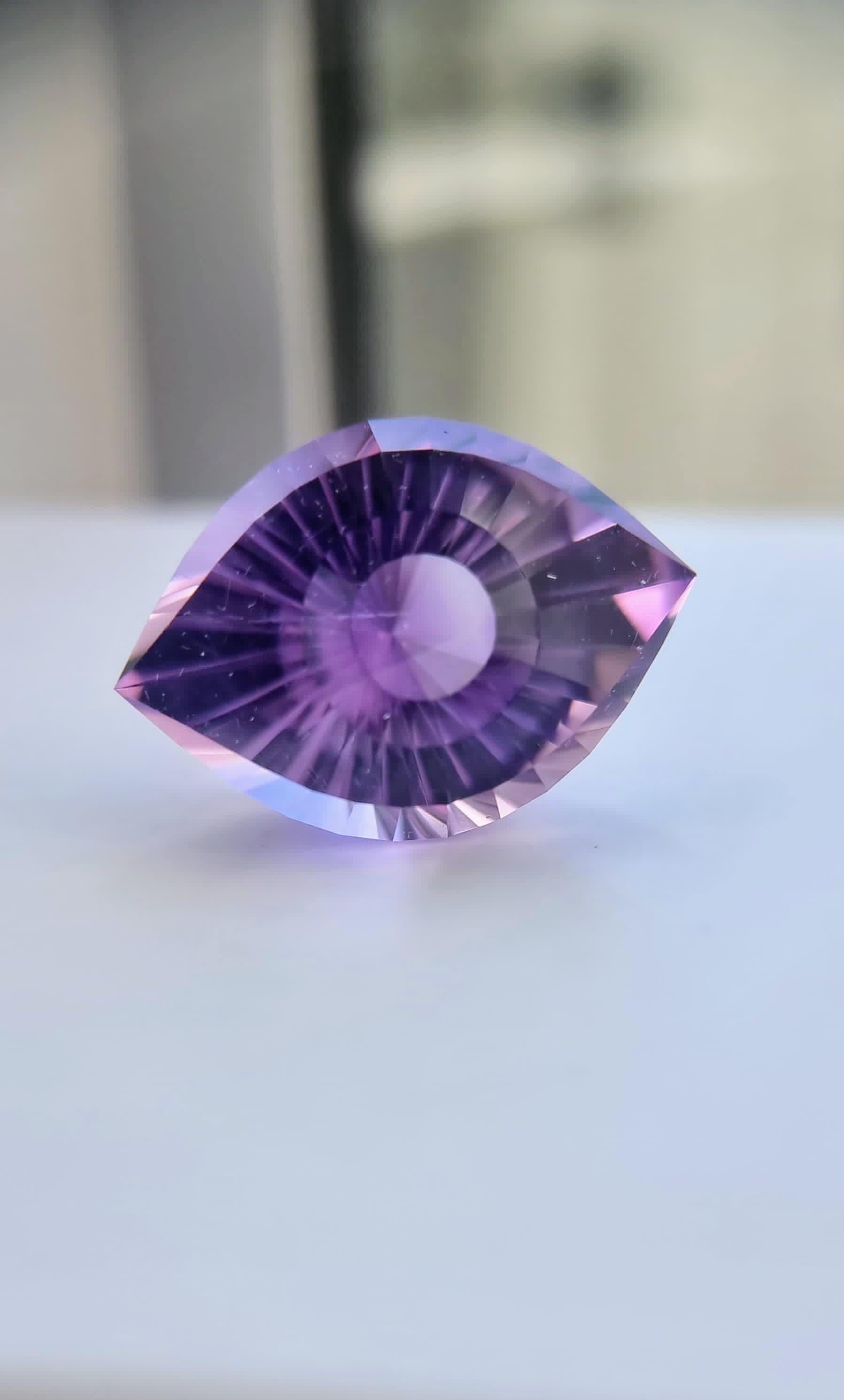 46ct Natural Purple Amethyst Custom Design Cleopatra Eye 11