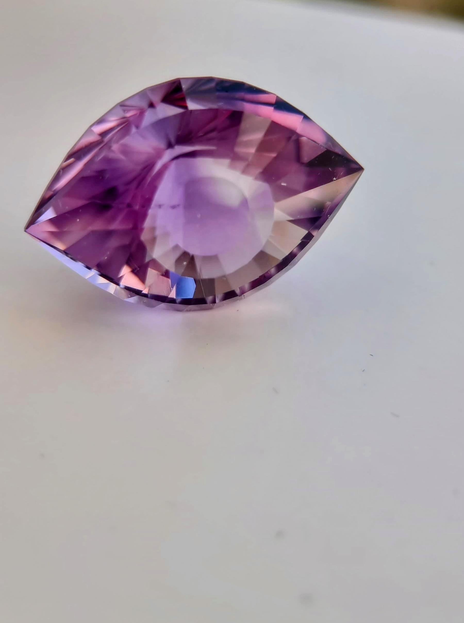 Artisan 46ct Natural Purple Amethyst Custom Design Cleopatra Eye