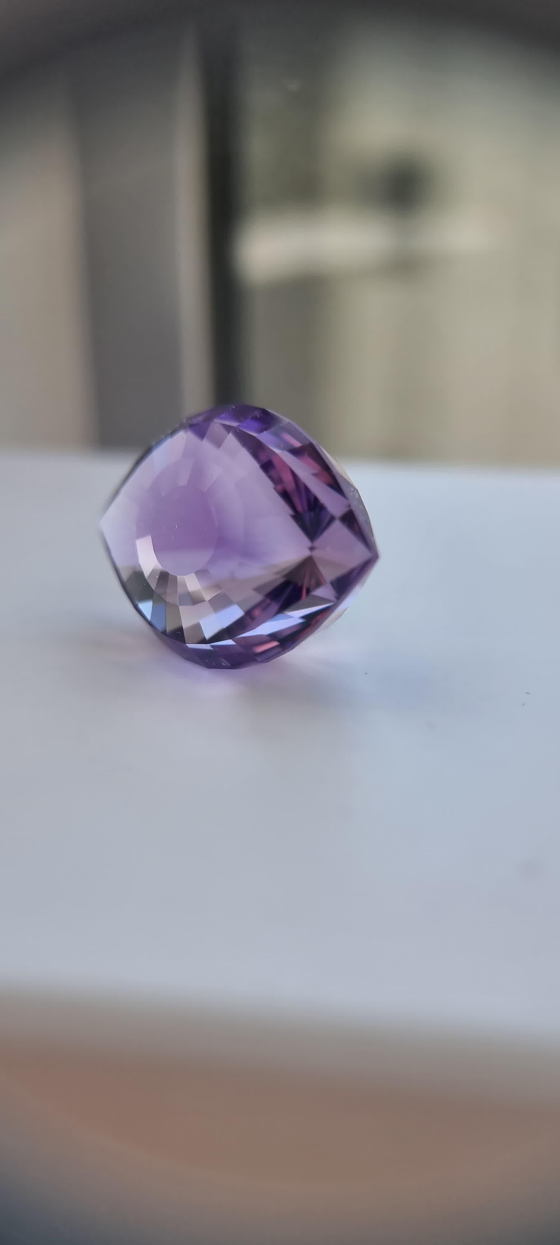Women's or Men's 46ct Natural Purple Amethyst Custom Design Cleopatra Eye