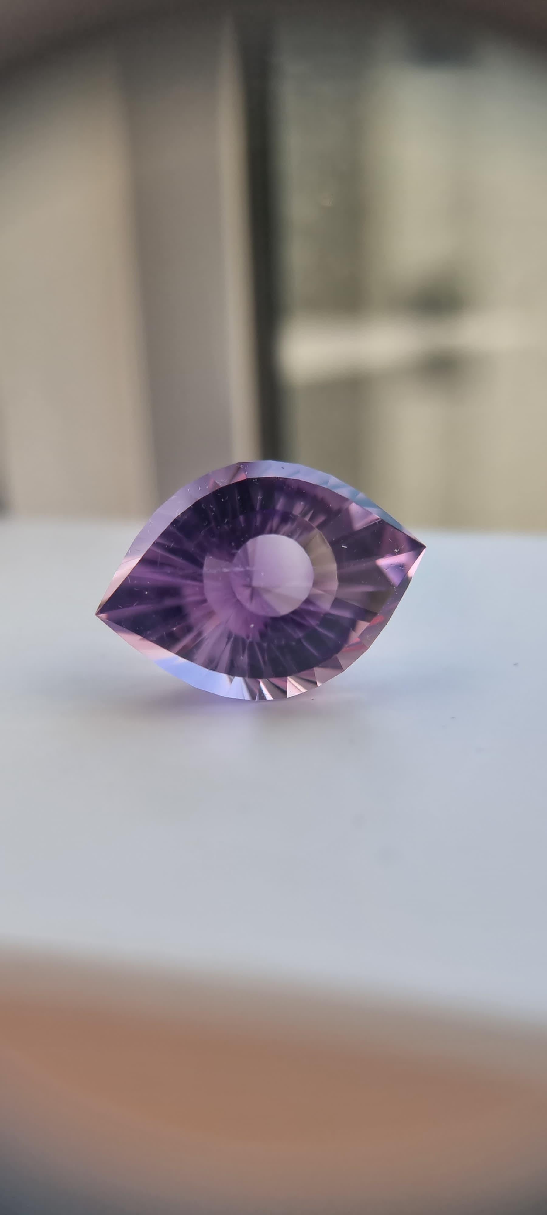 46ct Natural Purple Amethyst Custom Design Cleopatra Eye 1
