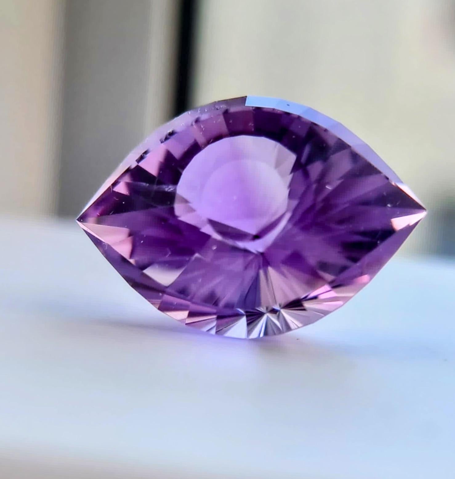46ct Natural Purple Amethyst Custom Design Cleopatra Eye 3