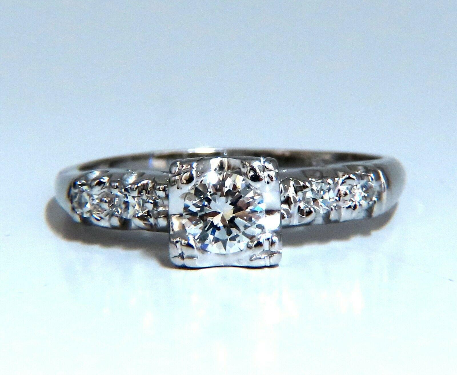 .46ct Natural Round Cut Diamond Ring Vintage 14kt In New Condition For Sale In New York, NY